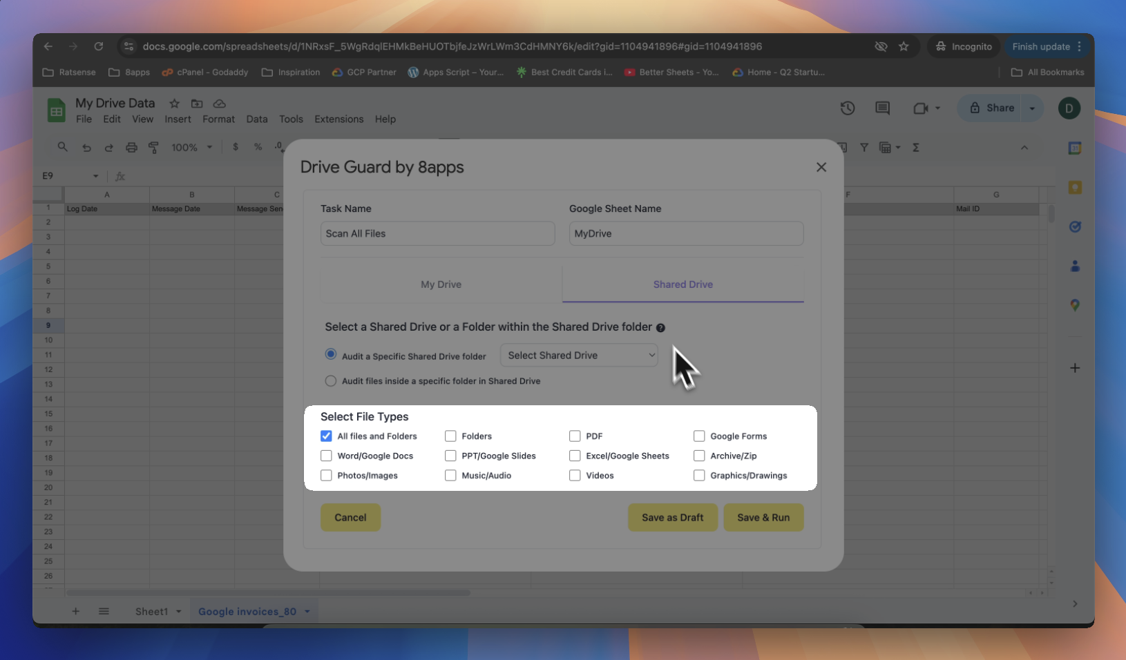 Select File Type(s)