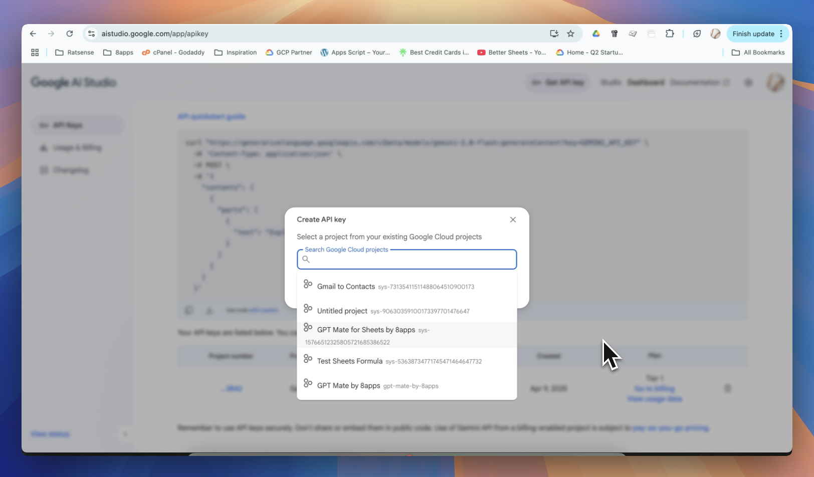 Gemini API Key GPT Mate