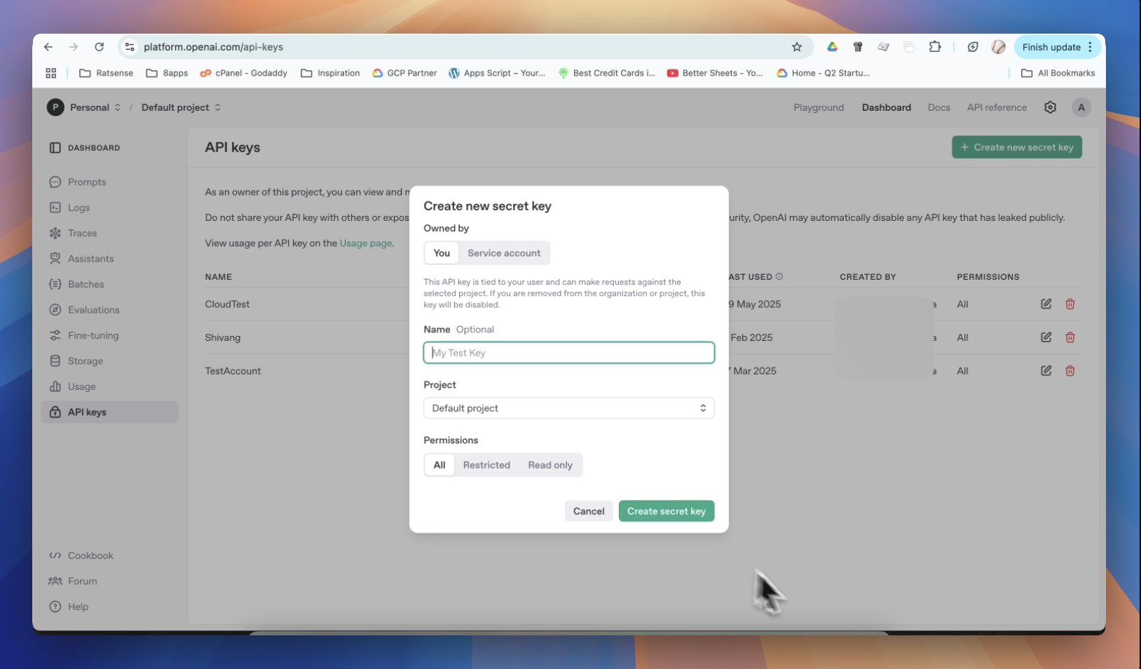 OPEN AI API Key GPT Mate